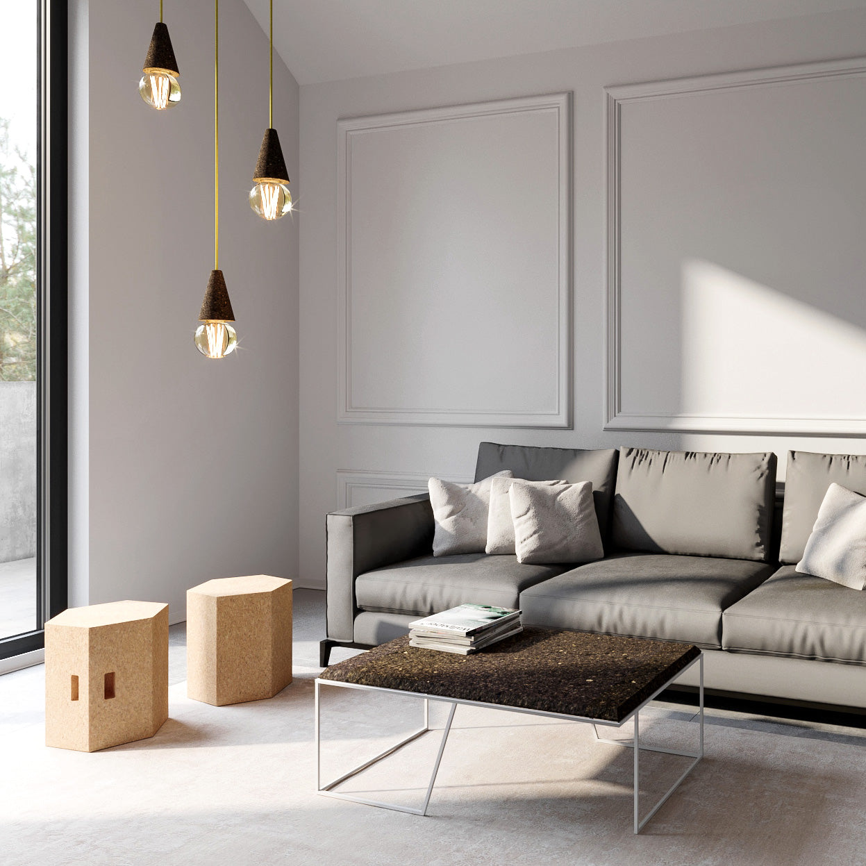 Grao #1 center table - expanded cork